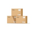 Parcel boxes carton vector illustration, warehouse parts, cardboard cargo shipment boxes