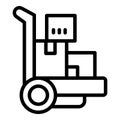 Parcel cart icon outline vector. Shipment service