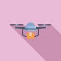 Parcel city drone delivery icon flat vector. Remote control