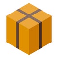 Parcel delivery carton box icon, isometric style Royalty Free Stock Photo