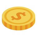 Parcel delivery cost icon, isometric style