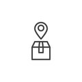 Parcel delivery destination line icon