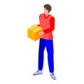 Parcel delivery icon, isometric style Royalty Free Stock Photo