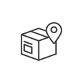 Parcel delivery location line icon