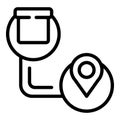 Parcel delivery route icon outline vector. Food service Royalty Free Stock Photo