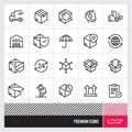 Parcel delivery. Shipping and Logistic line vector icons set.