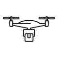 Parcel drone control icon flat vector. Map land view