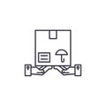 Parcel handling linear icon concept. Parcel handling line vector sign, symbol, illustration.