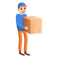 Parcel home delivery icon, cartoon style