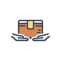 Color illustration icon for Parcel, courier and order Royalty Free Stock Photo