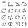 Parcel icon illustration vector set. Contains such icons as Box, cardboard, parcel, unbox, logistics, package, and more. Expanded