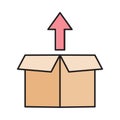 Parcel vector flat color icon Royalty Free Stock Photo