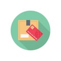 Parcel vector flat colour icon Royalty Free Stock Photo