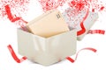 Parcel inside gift box, 3D rendering