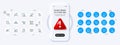 Parcel invoice, Lighthouse and Delivery report line icons. For web app, printing Vector