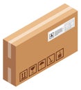 Parcel isometric icon. Cardboard box. Cargo shipping