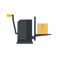 Parcel lift equipment icon flat isolated vector