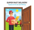 Parcel Motorcycle Courier Delivery Illustration Royalty Free Stock Photo