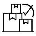 Parcel order icon outline vector. Fill form