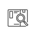 Parcel overview, icon in line design. Parcel, overview, shipment, delivery, package, tracking, status on white