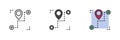 Parcel, package location different style icon set