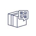 parcel or package with QR code line icon Royalty Free Stock Photo