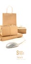 Parcel packages with computer mouse on white