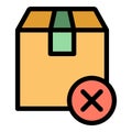 Parcel payment cancellation icon vector flat