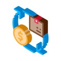 Parcel Payment Postal Transportation Company isometric icon vector illustration