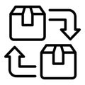 Parcel replacement icon, outline style