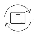 Parcel return service linear icon