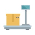 Parcel scales icon flat isolated vector