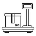 Parcel scales icon, outline style