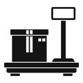 Parcel scales icon, simple style