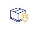 Parcel tracking line icon. Delivery monitoring. Vector Royalty Free Stock Photo