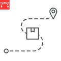 Parcel tracking line icon