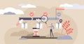 Parcel tracking vector illustration. Flat tiny order status persons concept