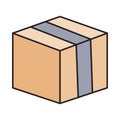 Parcel vector flat color icon Royalty Free Stock Photo