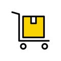 Parcel vector flat color icon Royalty Free Stock Photo