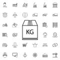 Parcel weight icon. Universal set of cargo logistic for website design and development, app development