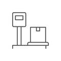 Parcel weight line outline icon
