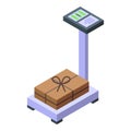 Parcel weight service icon isometric vector. Delivery food
