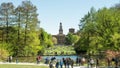 Parch Sempion with lush green trees and river in Milan