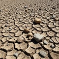 Scattered stones, varying in size and shade, rest atop the soil Royalty Free Stock Photo