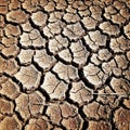 Parched earth forms irregular, polygonal shapes, typical of arid Royalty Free Stock Photo