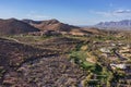 Parched earth and green golf courses surround JW Starr Pass Marriott in Tucson