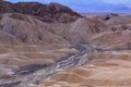 Parched riverbed on erosional landscape