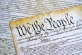 A parchment of the first Constitution of the United States Royalty Free Stock Photo
