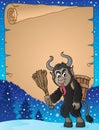 Parchment with Krampus theme 3 Royalty Free Stock Photo