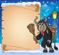 Parchment with Krampus theme 1